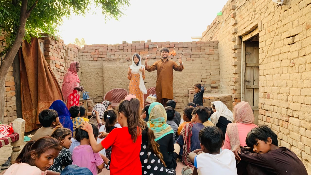 Moheeb Ashraf and his wife with the children