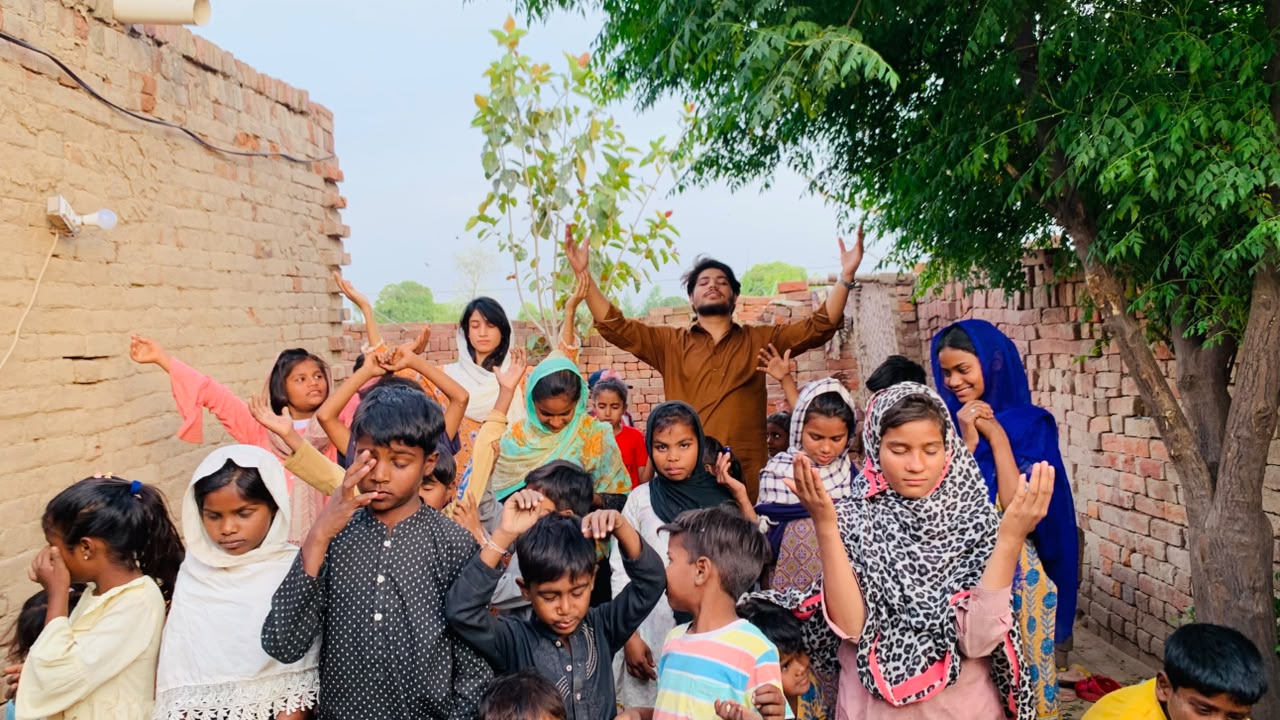 Praying together with the children